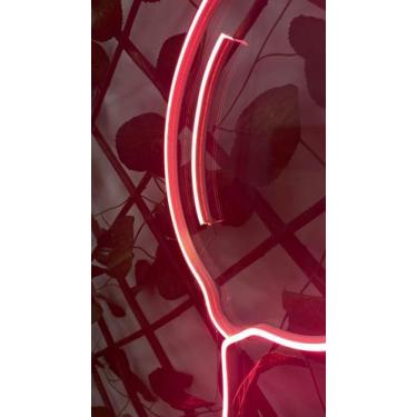 Imagem de Painel Led Neon Balão Rosa P/Decoração Aniversário 57Cm - Comercial Lu