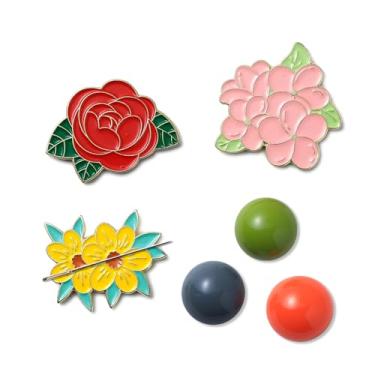 Imagem de Luna cici 3 peças de agulha para costura, prendedor de agulha magnético para ponto cruz, lindo broche de desenho de flor, suporte de agulha para bordado, acessório de armazenamento de bordado