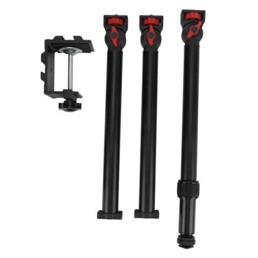 Imagem de Braço de braço de câmera suporte de montagem em suporte de articulação ajustável universal com parafuso de 1/4in para webcam projetor de microfone liga de alumínio 3 hastes 1