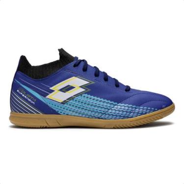 Imagem de Chuteira Futsal Lotto Solista Supernova Masculina, 39, Marinho, Azul