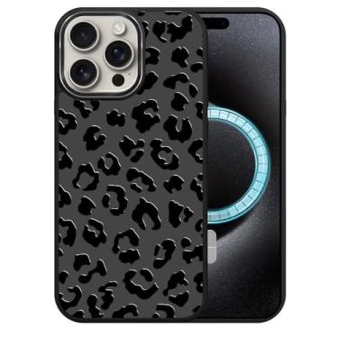 Imagem de DAIZAG Capa para iPhone 14 Pro, [Capa Magnética Protetora Durável à Prova de Choque] [Compatível com MagSafe], Estampa de Cheetah de Leopardo Preto