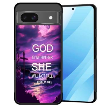 Imagem de BFUKVOU Capa para Pixel 8a, policarbonato rígido + TPU macio, antiderrapante, ultrafina, capa protetora à prova de choque para Google Pixel 8a 6,1 polegadas, versículos bíblicos Salmo 46:5 praia