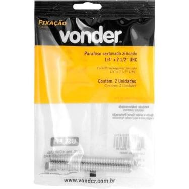 Imagem de Parafuso Sextavado Zincado 1/4'' X 2.1/2'' Unc Vonder