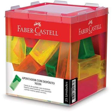 Imagem de Apontador Com Deposito Transparente Cores Neon - FABER-CASTELL