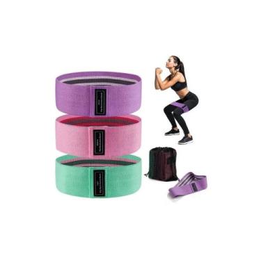 Imagem de Kit 3 Faixas Elasticas De Exercicio Hip Resistance Bands - Alux Pro  S