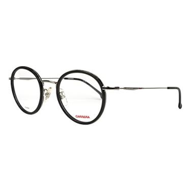Imagem de Carrera CA163/V/F Armação oval de óculos de grau, lentes de demonstração preta/transparente, 47 mm, Plástico preto, 47-22-145