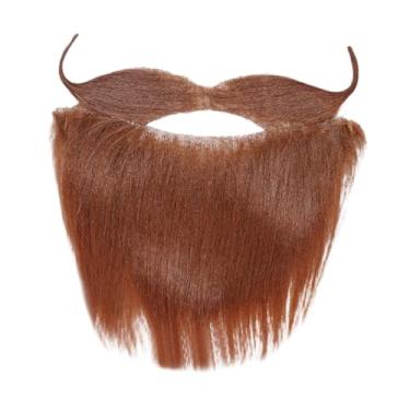 Imagem de simhoa Barba falsa realista, fantasia de bigode para festival, adereços para adultos, baile de máscaras, Marrom