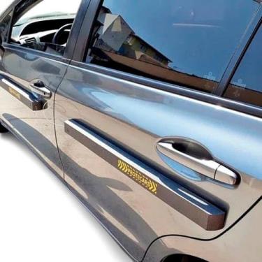 Imagem de Kit 4 Protetores Magnéticos de Porta para Carro, EVA com Imã Forte, Anti-Batida, Anti-Furto com Cabo de Aço (Preto)