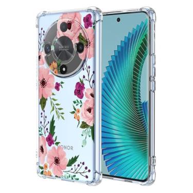 Imagem de RRXSYXL Capa para Honor X9B, Honor Magic 6 Lite com estampa floral transparente, capa macia à prova de choque para Honor X9B, Honor Magic 6 Lite, flor de cerejeira