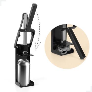 Imagem de Amassador de Latas de Refrigerantes e Cervejas em Ferro Preto Reforçad