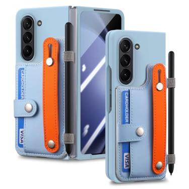 Imagem de HAOMRIYL Capa ultrafina para Samsung Galaxy Z Fold 7, capa de proteção de câmera de tela com alça de pulso slots de cartão capa de couro leve e luxuosa, cromada, ZFOLD 7