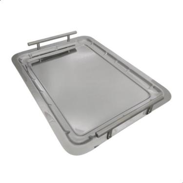 Imagem de Bandeja Sevir Café Bebidas Cantinho Café Decoração Grade Aço Inox - Pa