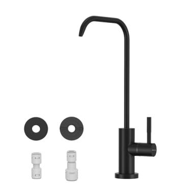 Imagem de WEWE Torneira de água potável, torneira de filtro de água de cozinha sem chumbo para osmose reversa ou sistema de filtragem de água, torneira RO, preto fosco