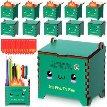 Imagem de AmazingSpark 12 porta-lápis de lixo com porta-lápis de madeira motivacional engraçados, presentes emocionais, acessórios de mesa de escritório para colegas de trabalho, professores, enfermeiras