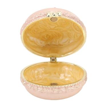 Imagem de Fabater Caixa de Jóias de Metal Vintage, Requintada Encantadora Caixa de Bugigangas de Macarão de Esmalte, Shingled Shinged Shinged Shingled Shinged Shings, Girl Colar Anel Brincos (Amarelo claro)