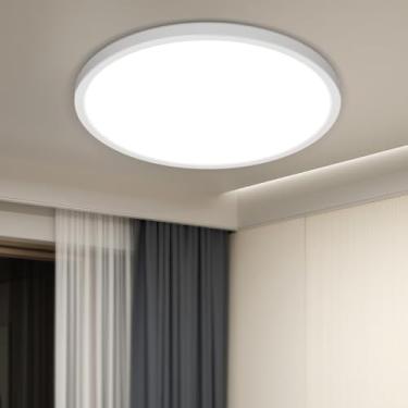 Imagem de 1 unidade de luminária de teto de montagem embutida LED, luminária de 22 cm, 3000K-4000K-6500K luzes planas redondas para quarto, superfície redonda para banheiro, lavanderia, quarto, corredor