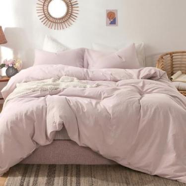 Imagem de Conjunto de capa de edredom MooMee Bedding 100% algodão lavado king si