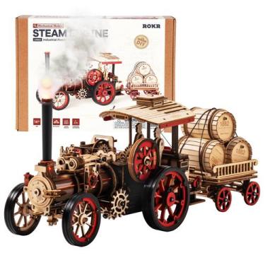 Imagem de Kit de modelo de locomotiva de trator com motor a vapor ROKR 3D
