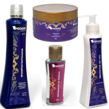Imagem de Kit Shampoo Mascara Matizadora Protetor Fio Reparador Midori
