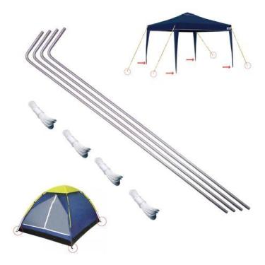 Imagem de Kit 4 Estacas Em Inox 35cm Para Barraca Gazebo Camping praia Tendas Ix