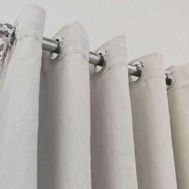 Imagem de Cortina Para Sala Voal Linho Com Blecaute Tecido Luxo 8,00x2,80 - Salv