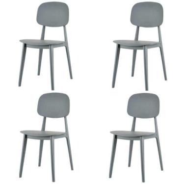 Imagem de Kit 4 Cadeiras Cátia Rivatti em Polipropileno Cinza