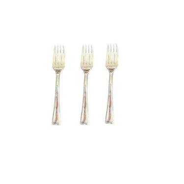 Imagem de Pacote c/ 36 un Mini Garfo Prata Luxo Descartável 10cm - Blook, Cinza,