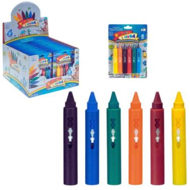 Imagem de Kit Caneta Giz De Cera Rabisca E Apaga Brinquedo Banho Lavável - Arts