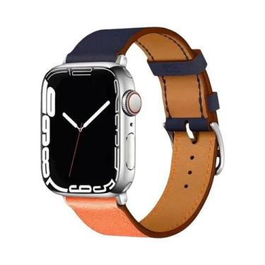 Imagem de Pulseira De Couro Unissex Para Apple Watch 46mm 44mm 41mm 45mm 38-42mm