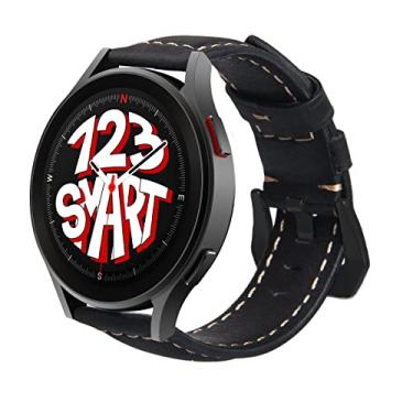 Imagem de Pulseira de Couro Marca 123Smart compatível com Galaxy Watch 4 Watch 5 Watch 6 Watch 7 40mm 42mm 43mm 44mm 45mm 46mm 47mm