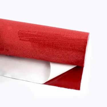 Imagem de Tecido De Camurça Autoadesivo 1 Peça - Reutilizável, Fácil De Cortar Para Painel De Porta De Carro, Projetos "faça Você Mesmo", 18 Cores E 7 Tamanhos (20x30cm-100x145cm)(Red,100x145cm)