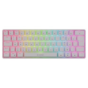 Imagem de Teclado Mecânico Gamer sem fio Fortrek Gravity Air - ABNT2 - 2.4GHz - RGB - Switch Brown - Branco-Unissex