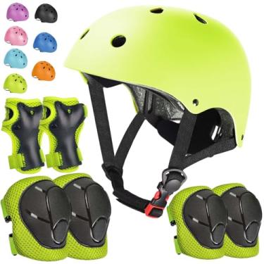 Imagem de Conjunto de capacetes de bicicleta infantil ajustável para crianças de 3 a 15 anos de idade, crianças, meninos, meninas, jovens, esportes, ciclismo, skate, futebol, patins, patins, patins, patins