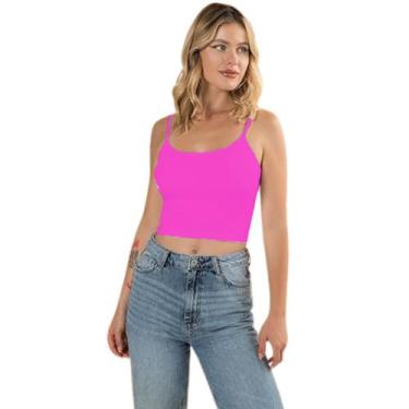 Imagem de Cropped Regata com Alça fina no suplex - Momento Vestido, G, Rosa pink