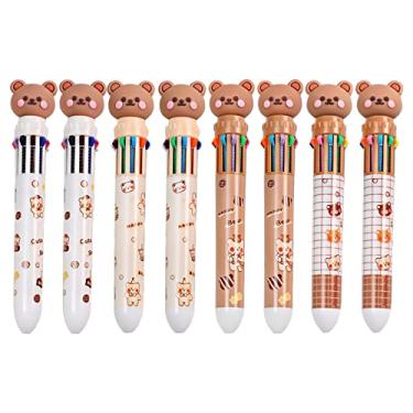 Imagem de U Scinan Canetas Esferográficas Retráteis 10 em 1 com Urso Multicolorido, 10 Cores Vivas em Cada Caneta