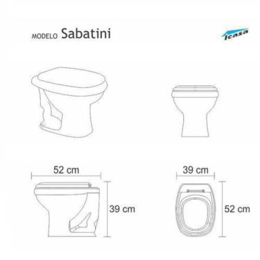 Imagem de Assento Sabatini Palha Almofadado P/louça Icasa - plastfama