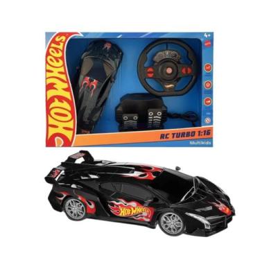 Imagem de Brinquedo Infantil Carrinho de Controle Remoto Hot Wheels Turbo Preto 