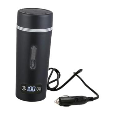 Imagem de ＫＬＫＣＭＳ Chaleira elétrica para carro, copo aquecedor para carro, tela LCD, caneca de viagem portátil, aquecedor de água quente para deslocamentos, 24v para Caminhão