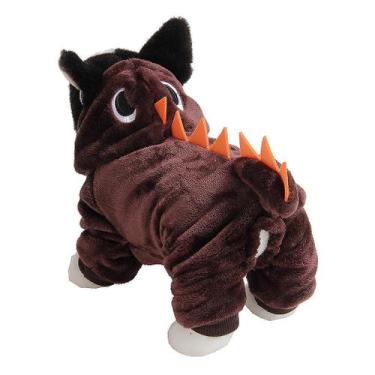 Imagem de Animal de estimação cão dinossauro inverno impressão encapuzado roupas