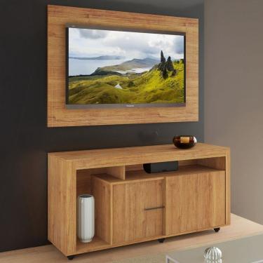 Imagem de Rack com Painel para TV Até 55 Polegadas Sinfonia 2 Portas Marrom - Viero Móveis