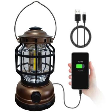 Imagem de Lampião De LED Recarregável Bivolt Camping Pescaria Barraca - DropJT