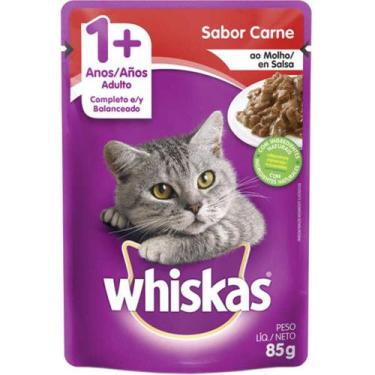 Imagem de Ração Úmida para Gatos Whiskas Sachê Carne ao Molho 85g