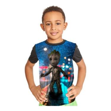 Imagem de Camiseta Infantil Baby Groot Full Print Ref:527 - smoke, Preto, 8
