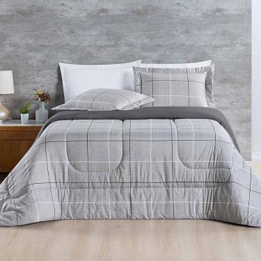 Imagem de Kit Edredom Júlia Queen 3 Peças Dupla Face Micropercal 200 Fios - Dallas - 100% Poliéster