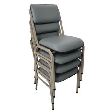 Imagem de Kit com 4 Cadeiras para Auditórios Linha Hotel Smart Cinza