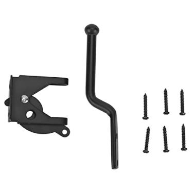 Imagem de Pilipane Fechaduras de porta pretas com fecho de cadeado de aço carbono para galpões, armários, armários