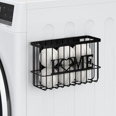 Imagem de Thipoten Suporte de bola de secador, armazenamento magnético para lavanderia, economia de espaço perfeita para guardar bolas de secadora de vários tamanhos (preto)