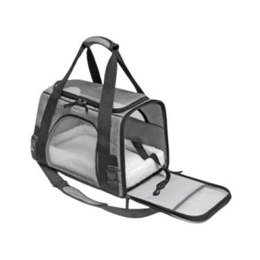 Imagem de Bolsa de Transporte 43x28x25 Cinza Pet Cães Gatos Perigot