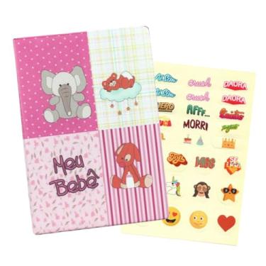 Imagem de Album 500 fotos 10x15 Bebe Feminino com Diario + ADESIVOS