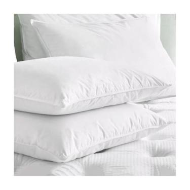 Imagem de Travesseiro Pluma de Ganso Sintético Antiácaros 70x50cm Kit com 2 Unidades para Sono Profundo